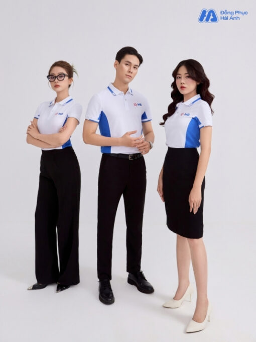 Mẫu Áo Polo Đồng Phục MB Bank Màu Trắng Gạo Phối Xanh Bích Lợt - ảnh 2