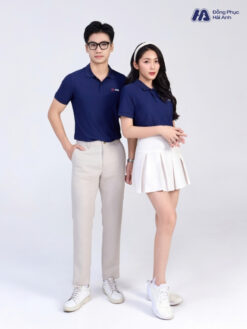 Mẫu Áo Polo Đồng Phục MB Bank Màu Xanh Than