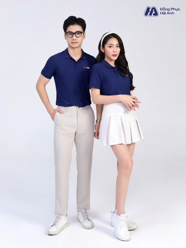 Mẫu Áo Polo Đồng Phục MB Bank Màu Xanh Than