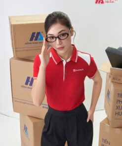Mẫu Áo Polo Đồng Phục Seabank Màu Đỏ - ảnh 3