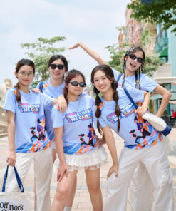 Mẫu Áo Thun Cổ Tròn Đồng Phục Summer Crew Màu Xanh