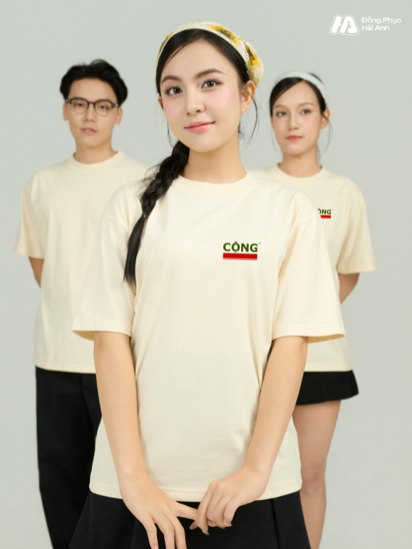 Mẫu đồng phục áo thun FastUni chất liệu Hato màu be