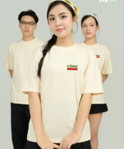 Mẫu Áo Thun Đồng Phục Công Ty FastUni Màu Be - ảnh 2