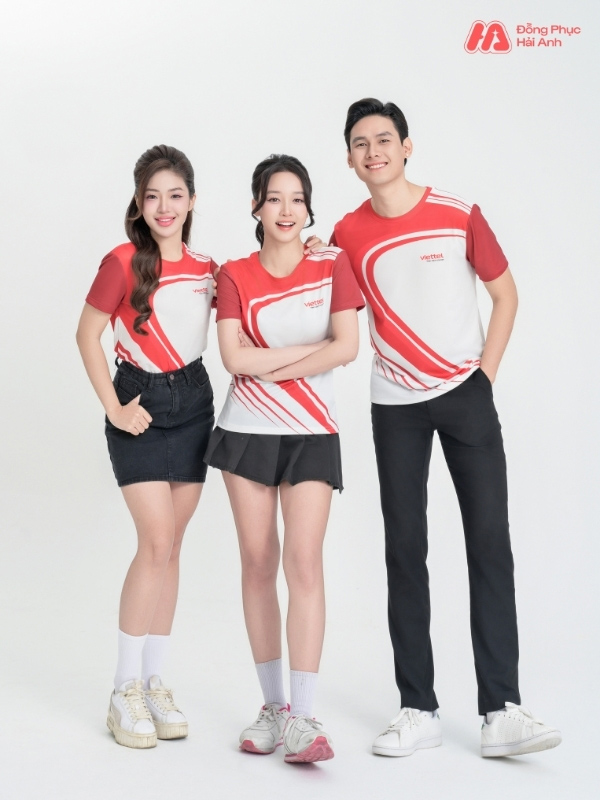 Mẫu áo đồng phục Viettel năng động, hiện đại