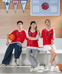 Mẫu Áo Thun Đồng Phục Lớp Oversize Cổ Tim Fearless Màu Đỏ Đô - ảnh 2