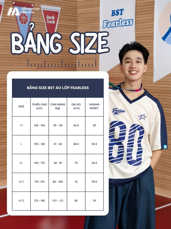 Tham khảo bảng size chuẩn cho để chọn kích cỡ phù hợp 