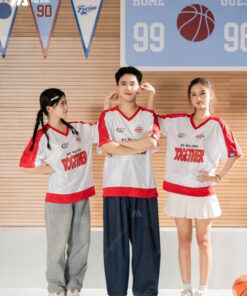 Mẫu Áo Thun Đồng Phục Lớp Oversize Cổ Tim Fearless Màu Trắng - ảnh 2