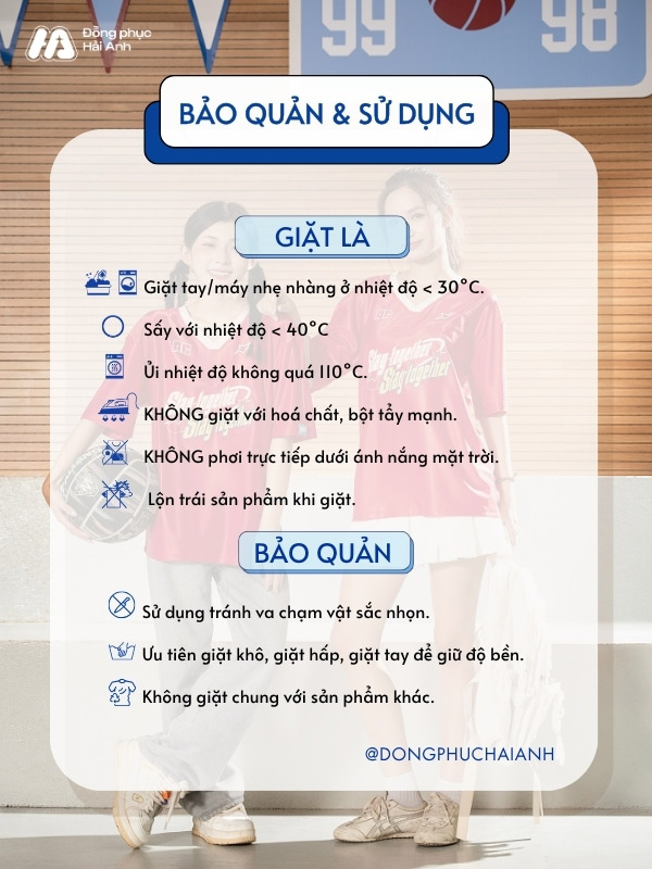 Tips giặt và bảo quản áo thun đồng phục lớp oversize màu đỏ đô 