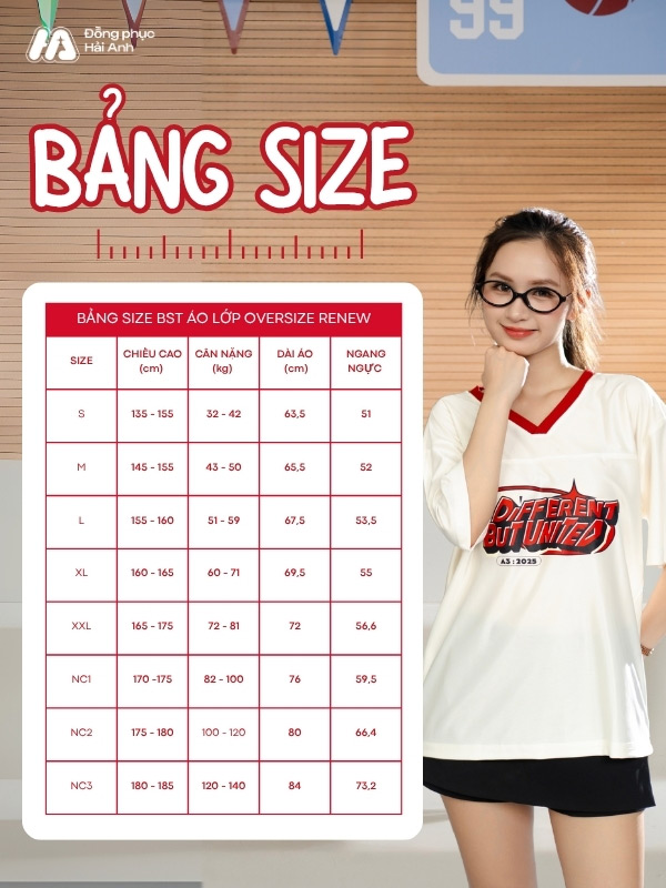 Bảng size áo lớp cực chuẩn cho cả nam và nữ