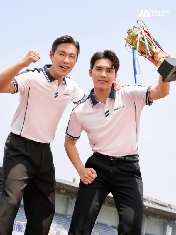 Mẫu Áo Thun Polo Đồng Phục Công Ty Aircool 03 Trắng Gạo - ảnh 2
