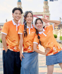 Mẫu Áo Thun Polo Đồng Phục Summer Crew Màu Cam SHB