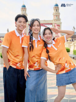 Mẫu Áo Thun Polo Đồng Phục Summer Crew Màu Cam SHB