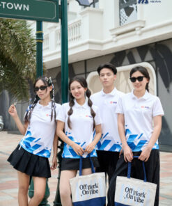 Mẫu Áo Thun Polo Đồng Phục Summer Crew Màu Trắng MB Bank