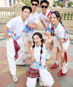 Mẫu Áo Thun Polo Đồng Phục Summer Crew Màu Trắng Phối Xanh - ảnh 2