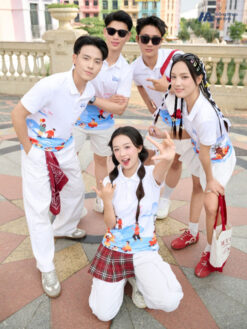 Mẫu Áo Thun Polo Đồng Phục Summer Crew Màu Trắng Phối Xanh - ảnh 2