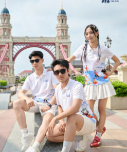 Mẫu Áo Thun Polo Đồng Phục Summer Crew Màu Trắng Phối Xanh - ảnh 3