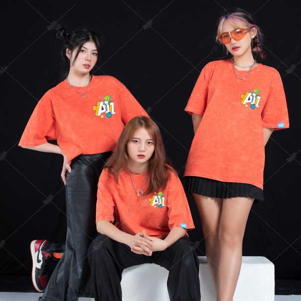 Mẫu Áo Wash Màu Cam Sao Đỏ A11- Ngông Collection - ảnh 2