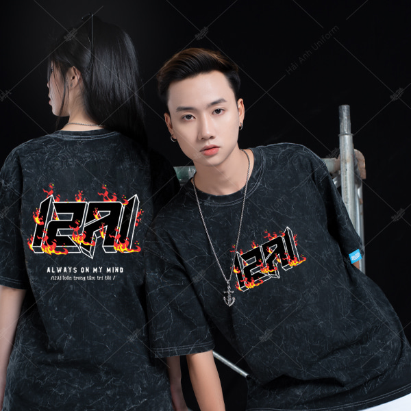 Mẫu Áo Wash Màu Đen Trùm Trường 12A1 - Ngông Collection