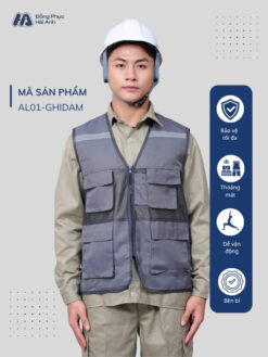 Mẫu Đồng Phục Áo Lưới Bảo Hộ Lao Động Mã 01 Màu Ghi Đậm - ảnh 1