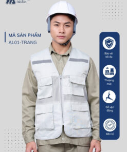 Mẫu Đồng Phục Áo Lưới Bảo Hộ Lao Động Mã 01 Màu Trắng