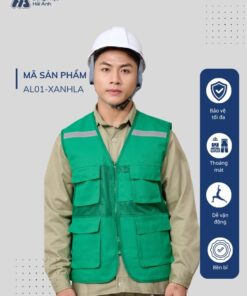 Mẫu Đồng Phục Áo Lưới Bảo Hộ Lao Động Mã 01 Màu Xanh Lá