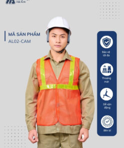 Mẫu Đồng Phục Áo Lưới Bảo Hộ Lao Động Mã 02 Màu Cam