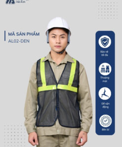 Mẫu Đồng Phục Áo Lưới Bảo Hộ Lao Động Mã 02 Màu Đen