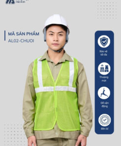 Mẫu Đồng Phục Áo Lưới Bảo Hộ Lao Động Mã 02 Màu Xanh Chuối
