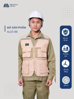 Mẫu Đồng Phục Áo Lưới Bảo Hộ Lao Động Mã 03 Màu Be
