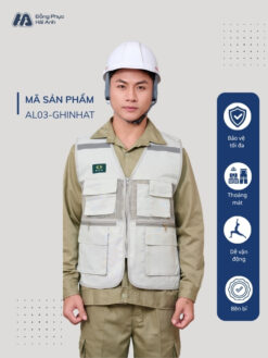 Mẫu Đồng Phục Áo Lưới Bảo Hộ Lao Động Mã 03 Màu Ghi Nhạt
