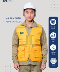 Mẫu Đồng Phục Áo Lưới Bảo Hộ Lao Động Mã 03 Màu Vàng Cúc