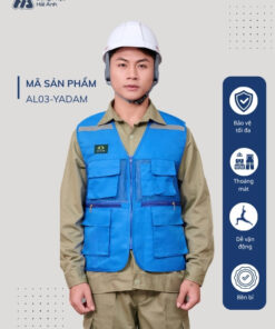 Mẫu Đồng Phục Áo Lưới Bảo Hộ Lao Động Mã 03 Màu Ya Đậm