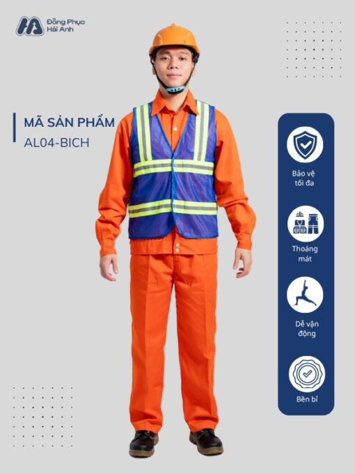 Mẫu Đồng Phục Áo Lưới Bảo Hộ Lao Động Mã 04 Màu Bích