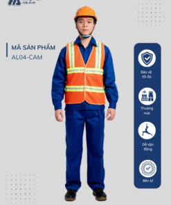 Mẫu Đồng Phục Áo Lưới Bảo Hộ Lao Động Mã 04 Màu Cam