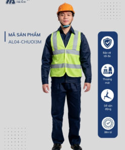Mẫu Đồng Phục Áo Lưới Bảo Hộ Lao Động Mã 04 Màu Xanh Chuối Phối Xám