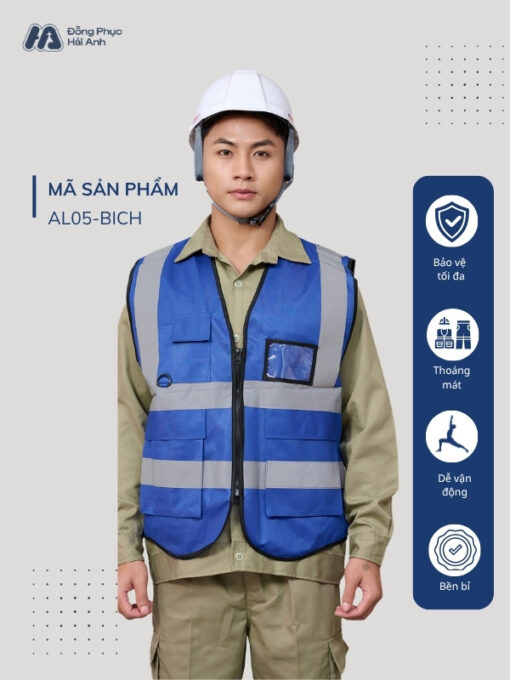 Mẫu Đồng Phục Áo Lưới Bảo Hộ Lao Động Mã 05 Màu Bích