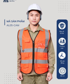 Mẫu Đồng Phục Áo Lưới Bảo Hộ Lao Động Mã 05 Màu Cam
