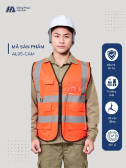 Mẫu Đồng Phục Áo Lưới Bảo Hộ Lao Động Mã 05 Màu Cam