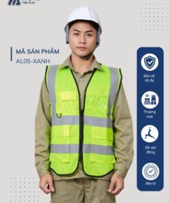 Mẫu Đồng Phục Áo Lưới Bảo Hộ Lao Động Mã 05 Màu Xanh Chuối