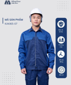 Mẫu Đồng Phục Bảo Hộ Lao Động Vải Kaki 65 Mã 07 Màu Xanh Đen
