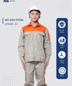 Mẫu Đồng Phục Bảo Hộ Lao Động Vải Kaki 65 Mã 32 Màu Xám Nhạt