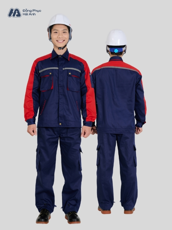 Mẫu Đồng Phục Bảo Hộ Lao Động Vải Kaki 65 Mã 39 Màu Xanh Than - ảnh 3