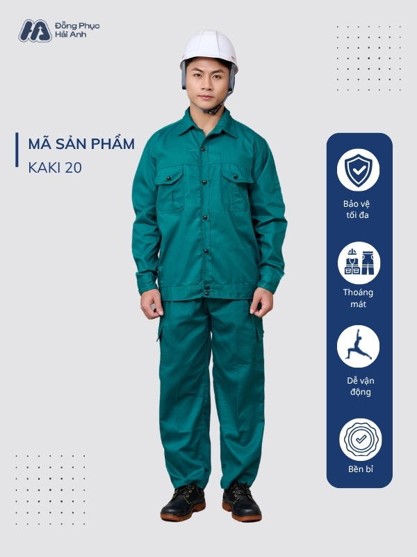 Mẫu Đồng Phục Bảo Hộ Lao Động Vải Kaki Mã 20
