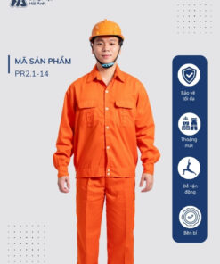 Mẫu Đồng Phục Bảo Hộ Lao Động Vải Kaki Protect 2.1 Mã 14 Màu Cam