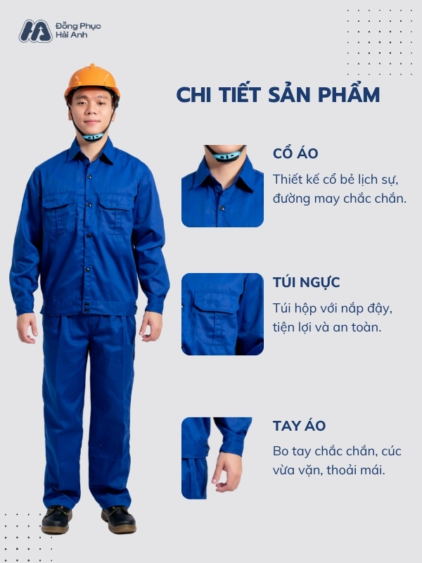Mẫu Đồng Phục Bảo Hộ Lao Động Vải Kaki Protect 2.1 Mã 18 Màu Bích - ảnh 2