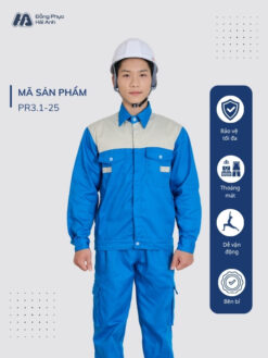 Mẫu Đồng Phục Bảo Hộ Lao Động Vải Kaki Protect 3.1 Mã 25 Màu Bích