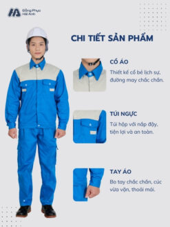 Mẫu Đồng Phục Bảo Hộ Lao Động Vải Kaki Protect 3.1 Mã 25 Màu Bích - ảnh 2