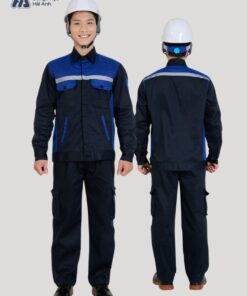 Mẫu Đồng Phục Bảo Hộ Lao Động Vải Kaki Protect 3.1 Mã 26 Màu Xanh Đen - ảnh 3