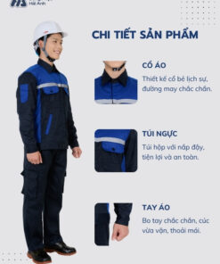 Mẫu Đồng Phục Bảo Hộ Lao Động Vải Kaki Protect 3.1 Mã 26 Màu Xanh Đen - ảnh 2