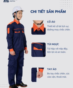 Mẫu Đồng Phục Bảo Hộ Lao Động Vải Kaki Protect 3.1 Mã 30 Màu Xanh Than - ảnh 2
